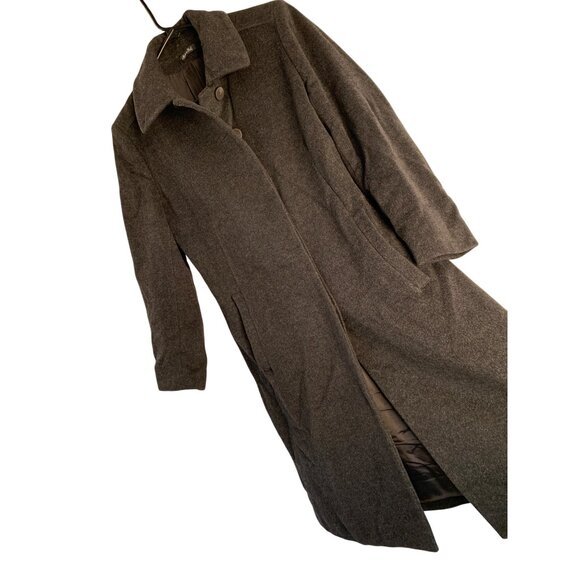 Vintage Italy Long Gray Coat Wool Womens Size 4 8935 - Picture 2 of 12